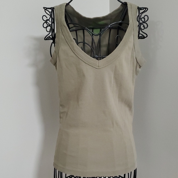 Tops - Olive Green Sleeveless Top